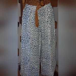 NWT! Bibi Animal Print Denim Crop Pants Size XL